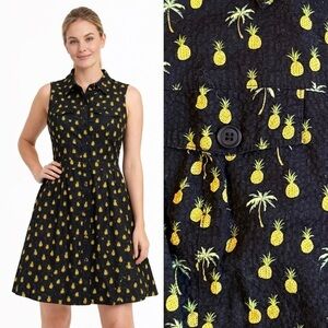 Birds of North America Pineapple Print Sleeveless Knee Length Dress Whimsy 6